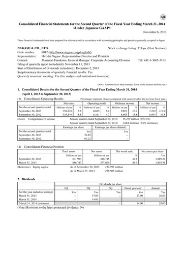 Thumbnail Nagase & Co. Quarterly Report 2013-q2
