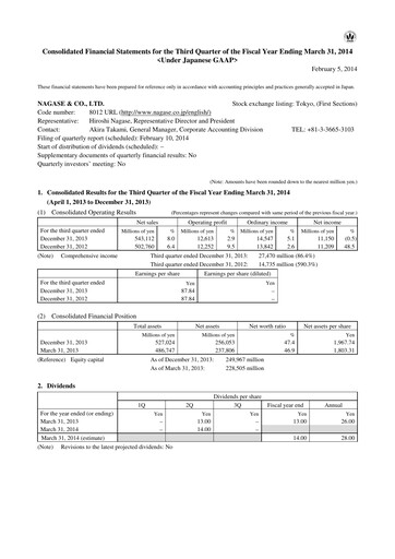 Thumbnail Nagase & Co. Quarterly Report 2013-q3