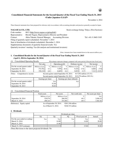Thumbnail Nagase & Co. Quarterly Report 2014-q2