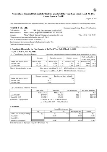 Thumbnail Nagase & Co. Quarterly Report 2015-q1