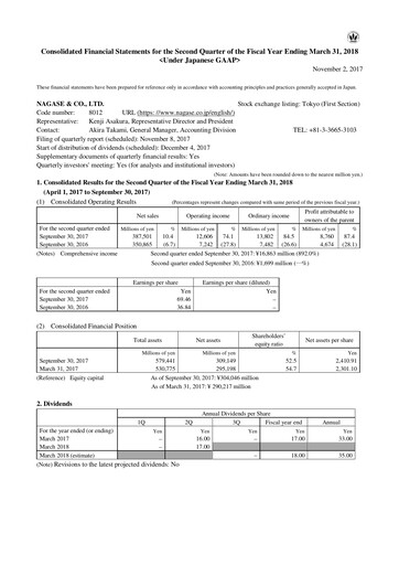 Thumbnail Nagase & Co. Quarterly Report 2017-q2