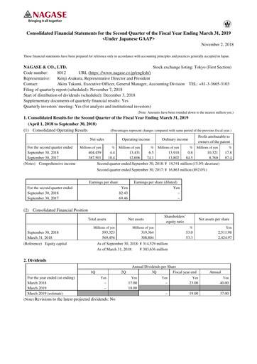 Thumbnail Nagase & Co. Quarterly Report 2018-q2