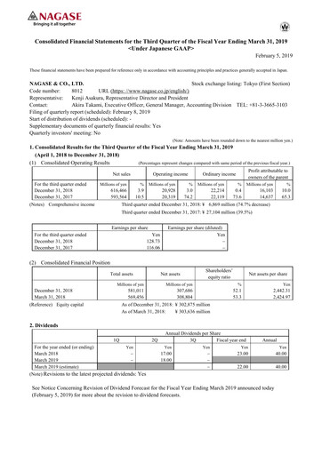 Thumbnail Nagase & Co. Quarterly Report 2018-q3