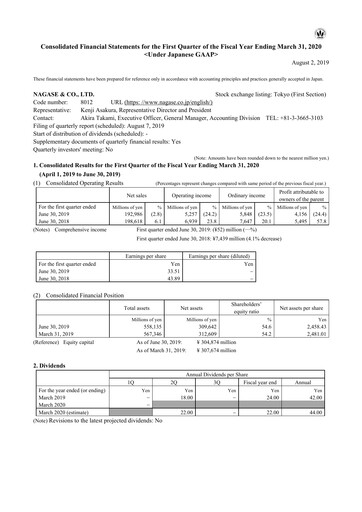 Thumbnail Nagase & Co. Quarterly Report 2019-q1