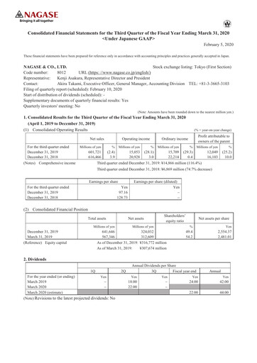 Thumbnail Nagase & Co. Quarterly Report 2019-q3