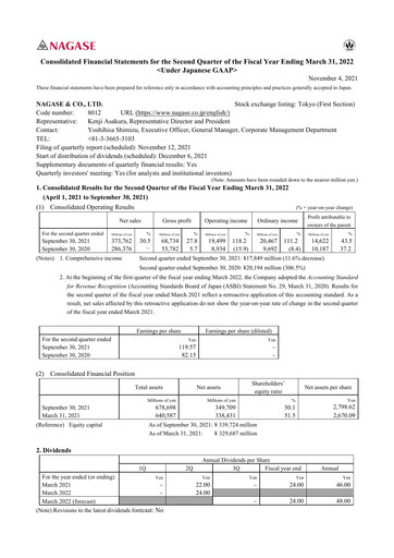 Thumbnail Nagase & Co. Quarterly Report 2021-q2
