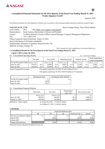 Thumbnail Nagase & Co. Quarterly Report 2022-q1