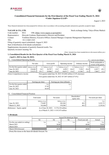 Thumbnail Nagase & Co. Quarterly Report 2023-q1