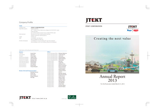 Thumbnail JTEKT Corporation Annual Report 2013