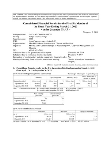 Thumbnail Organo Corporation Half-year Report 2020-h1