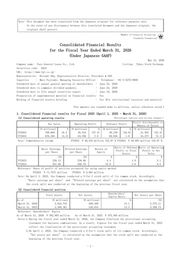 Thumbnail Fuyo General Lease Financial Report 2026