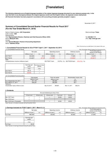 Miniature JGC Holdings Rapport trimestriel 2017-q2