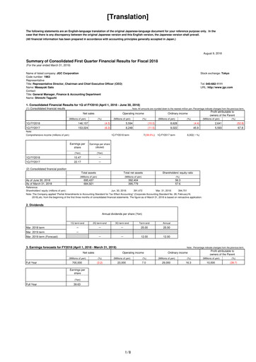 Miniature JGC Holdings Rapport trimestriel 2018-q1