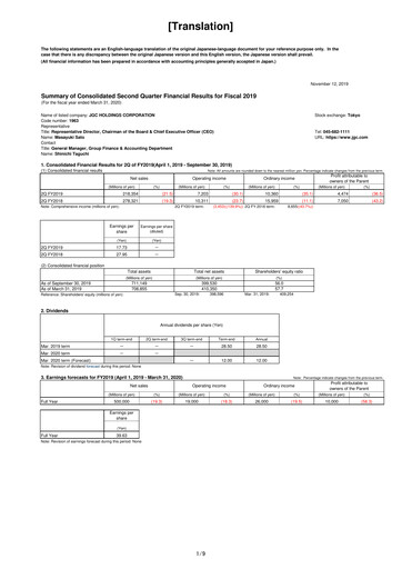 Miniature JGC Holdings Rapport trimestriel 2019-q2