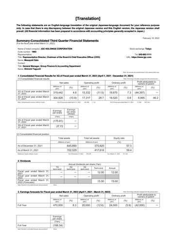 Miniature JGC Holdings Rapport trimestriel 2021-q3