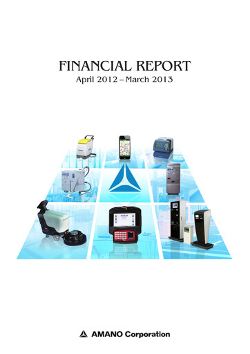 Thumbnail Amano Corporation Financial Report fy2013