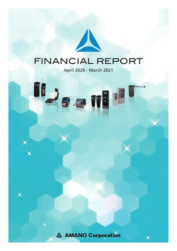 Thumbnail Amano Corporation Financial Report fy2021