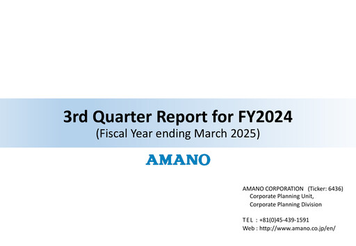 Thumbnail Amano Corporation Quarterly Report 2024-q3