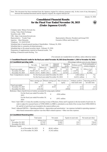 Thumbnail Money Forward Financial Report fy2025