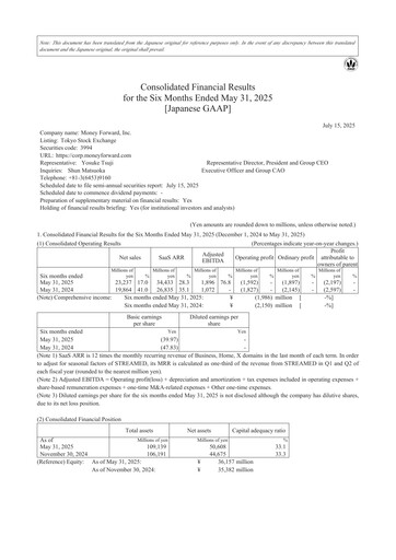 Thumbnail Money Forward Half-year Report 2025-h1