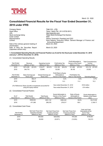 Thumbnail THK Co. Financial Statement 2019
