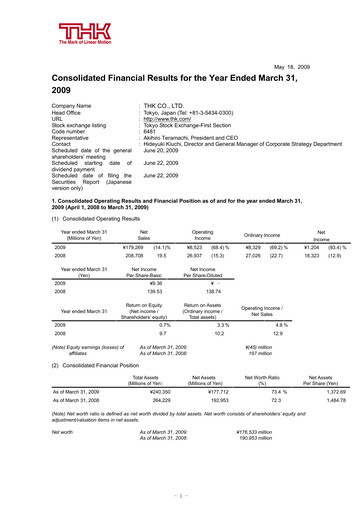 Thumbnail THK Co. Financial Statement fy2009