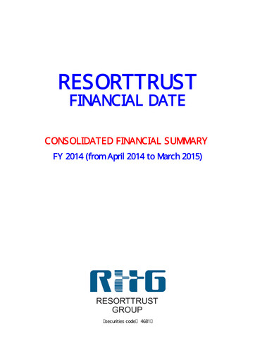 Thumbnail Resorttrust Financial Statement fy2014