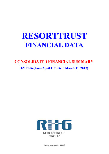 Thumbnail Resorttrust Financial Statement fy2016