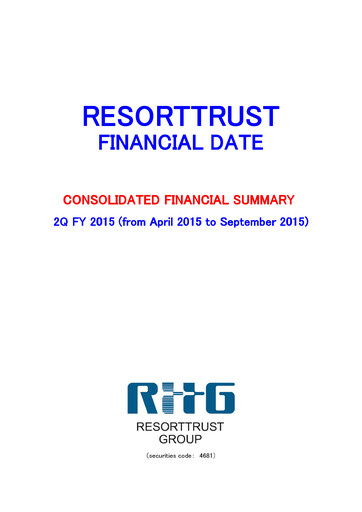 Miniature Resorttrust Rapport semestriel 2015-h1