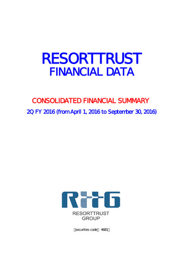 Miniature Resorttrust Rapport semestriel 2016-h1