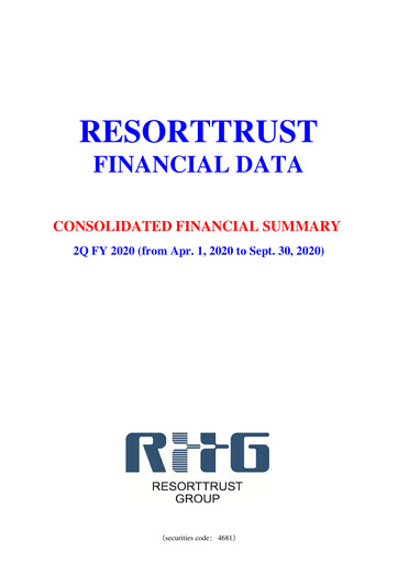 Miniature Resorttrust Rapport semestriel 2020-h1