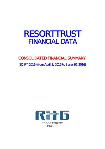 Thumbnail Resorttrust Quarterly Report 2016-q1
