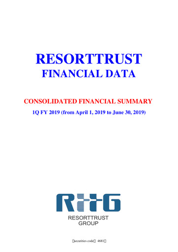 Thumbnail Resorttrust Quarterly Report 2019-q1
