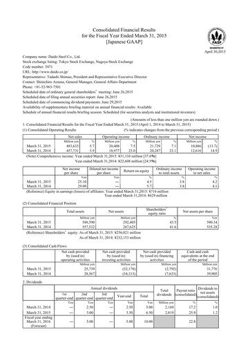 Thumbnail Daido Steel Financial Statement fy2014