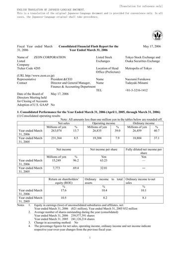 Thumbnail Zeon Corporation Financial Statement fy2005