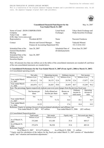Thumbnail Zeon Corporation Financial Statement fy2006