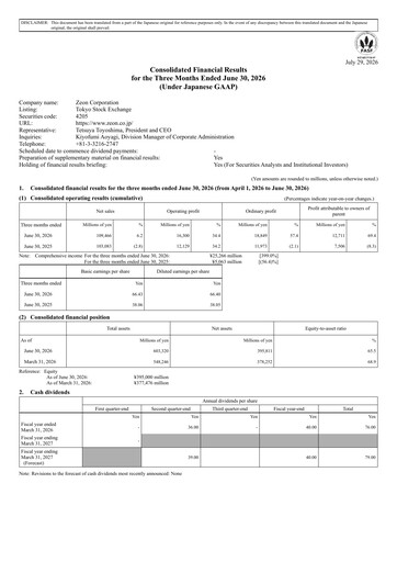 Thumbnail Zeon Corporation Quarterly Report 2027-q1