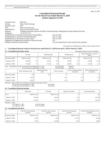 Thumbnail JEOL Ltd. Financial Statement fy2025