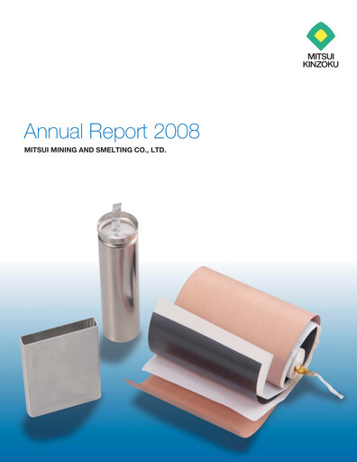 Thumbnail Mitsui Mining & Smelting Annual Report 2008