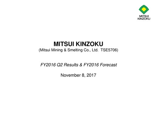 Vorschaubild Mitsui Mining & Smelting Quartalsbericht 2016-q2