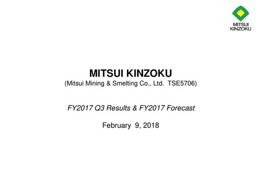 Vorschaubild Mitsui Mining & Smelting Quartalsbericht 2017-q3