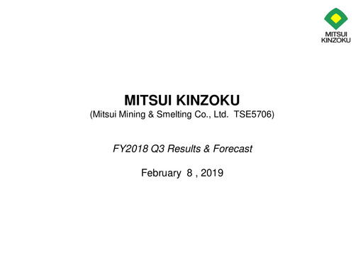 Vorschaubild Mitsui Mining & Smelting Quartalsbericht 2018-q3