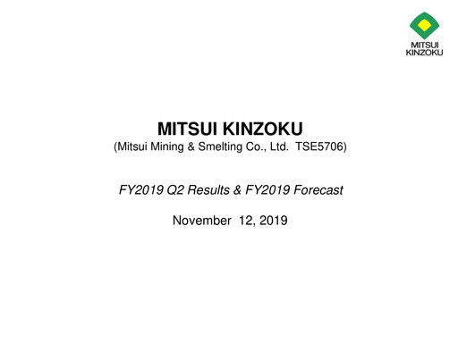 Vorschaubild Mitsui Mining & Smelting Quartalsbericht 2019-q2