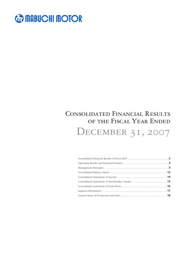 Vorschaubild Mabuchi Motor Finanzmitteilung 2007