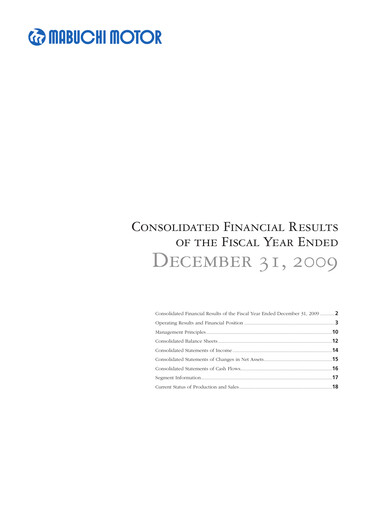 Vorschaubild Mabuchi Motor Finanzmitteilung 2009