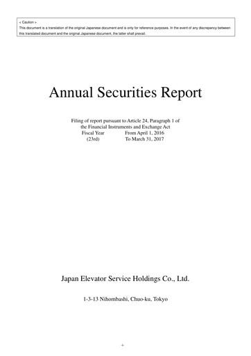 Thumbnail Japan Elevator Service Holdings Financial Report 2017