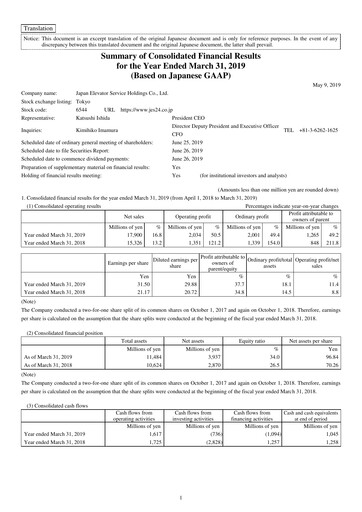 Thumbnail Japan Elevator Service Holdings Financial Statement 2019