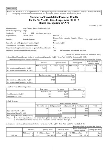 Thumbnail Japan Elevator Service Holdings Half-year Report 2018-h1