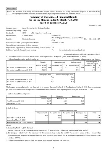 Thumbnail Japan Elevator Service Holdings Half-year Report 2019-h1
