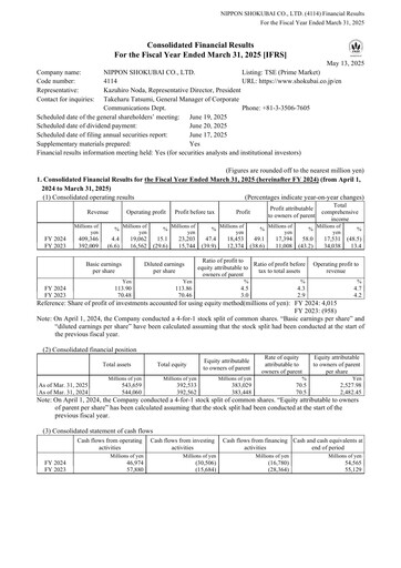 Thumbnail Nippon Shokubai Financial Statement fy2024